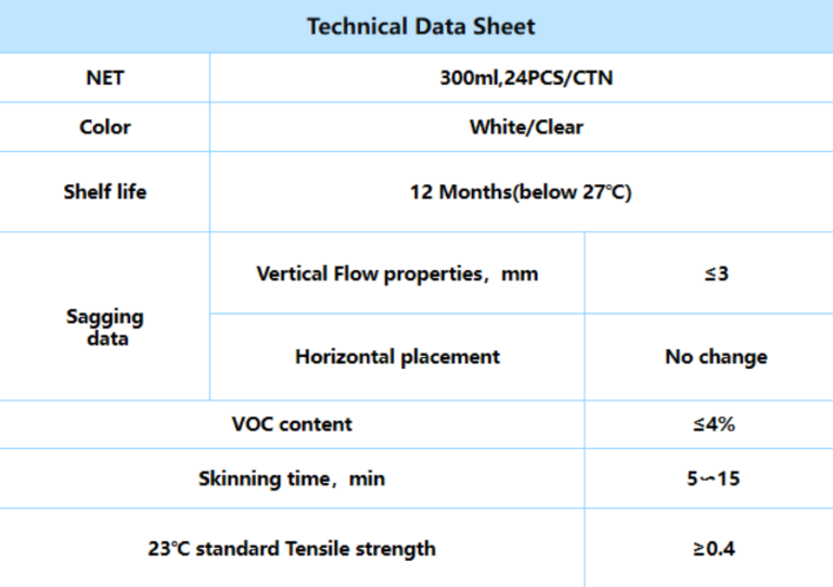 Acid Glass Silicone Sealant BY-808 technical specifications, providing information on its resistance to acids, temperature range, and suitable applications in construction and sealing.
