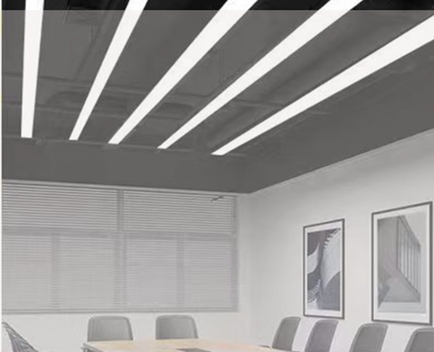 Recessed linear lighting in a meeting room