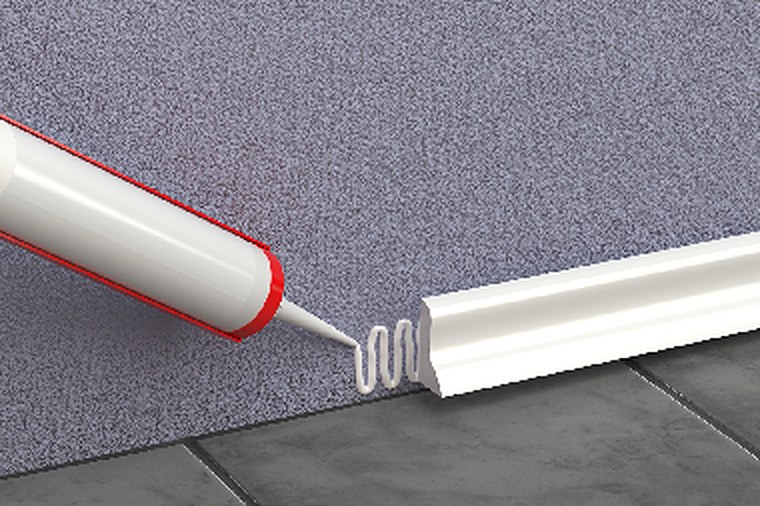 MS sealant bead applied along a trim joint